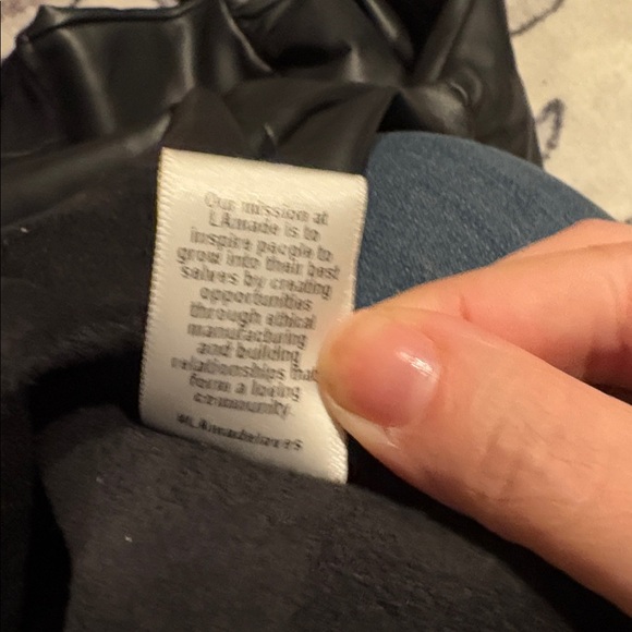 LA Made Black Faux Leather Crew Neck, Long Sleeve top. Size Small - Picture 8 of 8